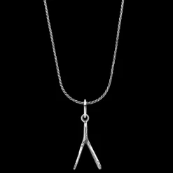 Ketting^Rebel & Rose Necklace & Pendant - Necklace Rope Silver 925 - 3mm with Pendant Wish Me Luck Small |