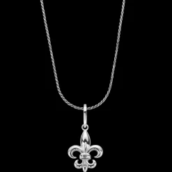 Ketting^Rebel & Rose Necklace & Pendant - Necklace Rope Silver 925 - 3mm with Pendant Fleur de Lis |