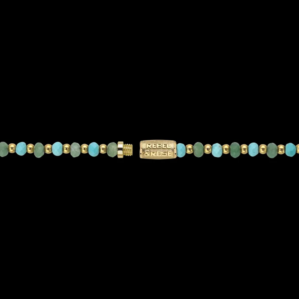 Ketting^Rebel & Rose Necklaces - Necklace Blue Green Adventure - 4mm |