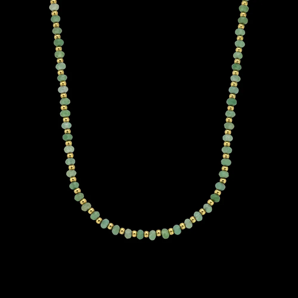 Ketting^Rebel & Rose Necklaces - Necklace Mix Green Adventure Yellowgold - 4mm |