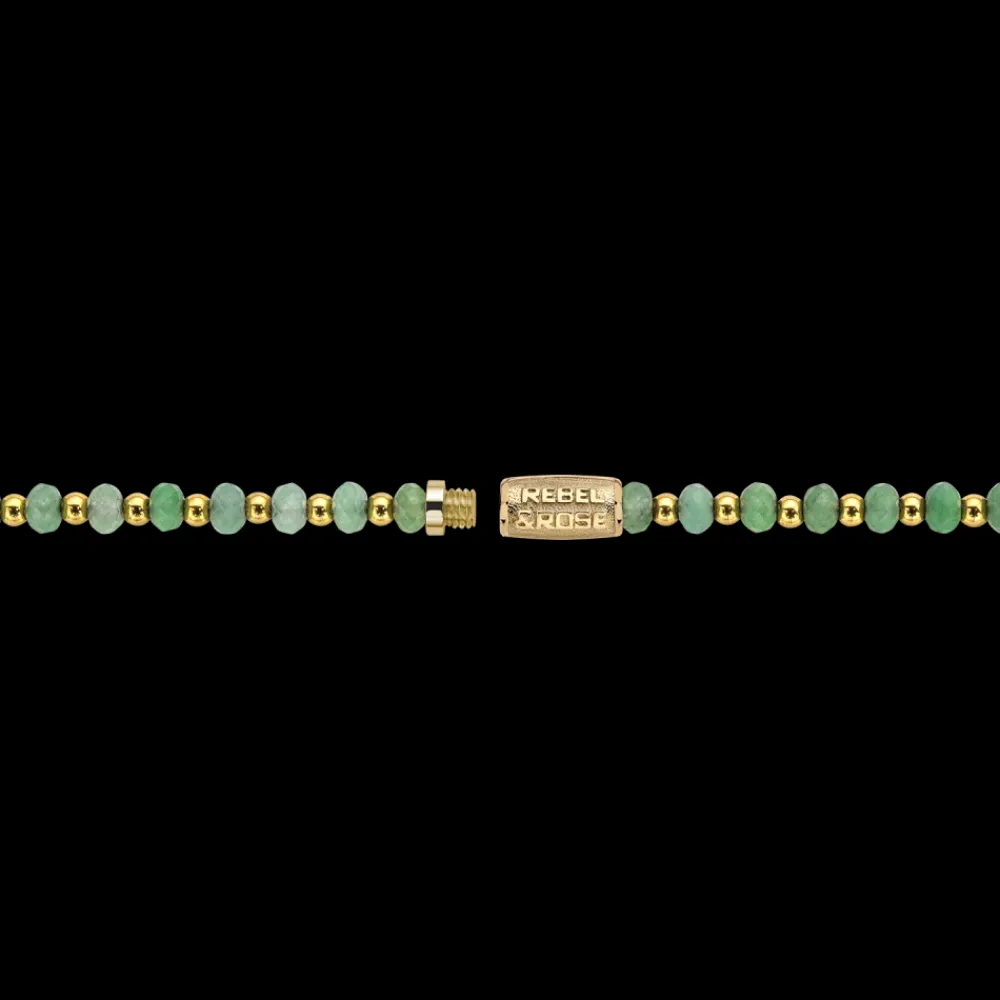 Ketting^Rebel & Rose Necklaces - Necklace Mix Green Adventure Yellowgold - 4mm |