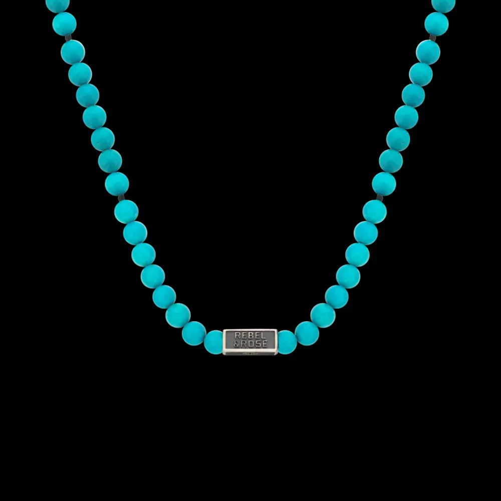 Ketting^Rebel & Rose Necklaces - Necklace Turquoise Delight - 6mm (70cm) |