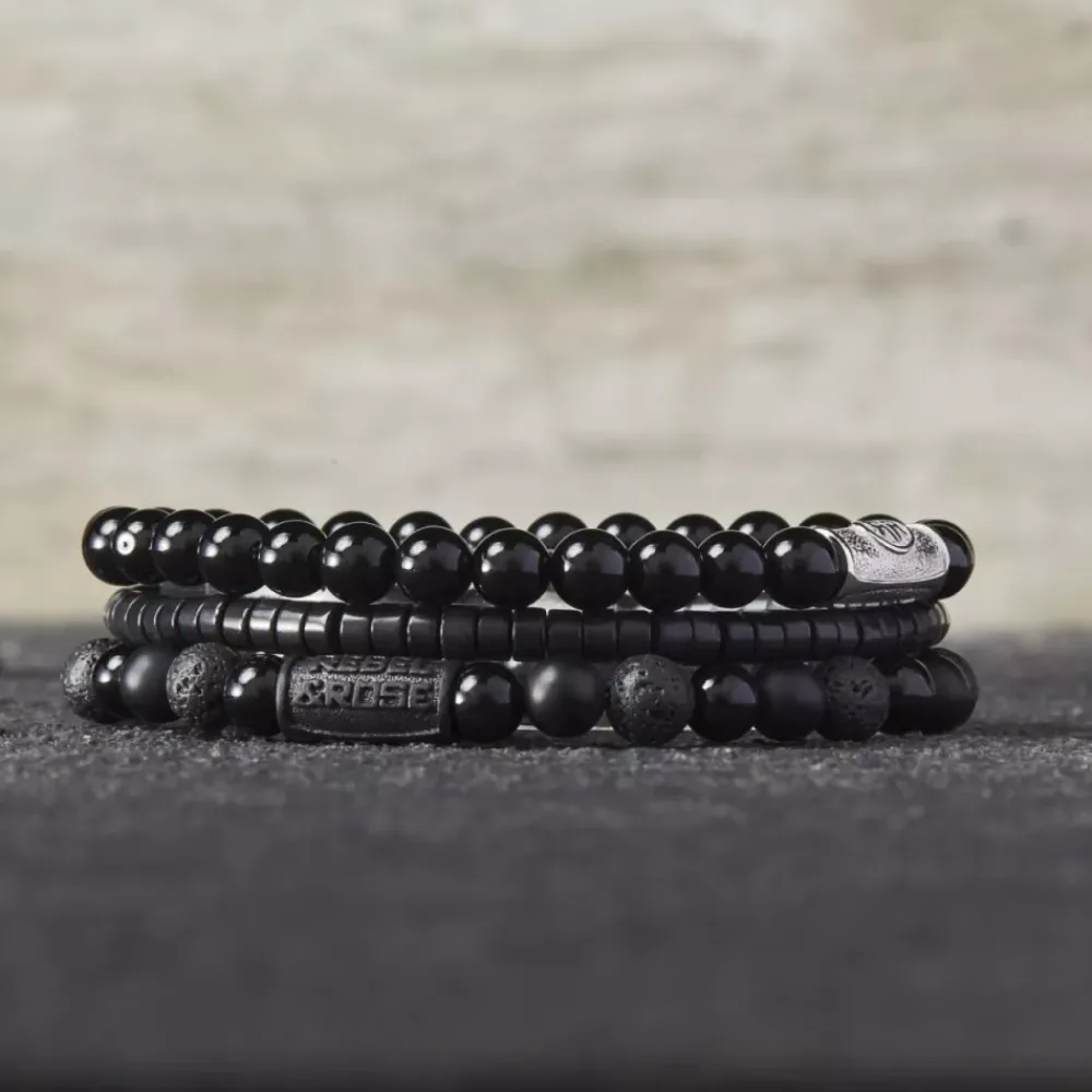 Armband | Armband^Rebel & Rose No Balls Please - Slices - The Black Stone - 4mm |
