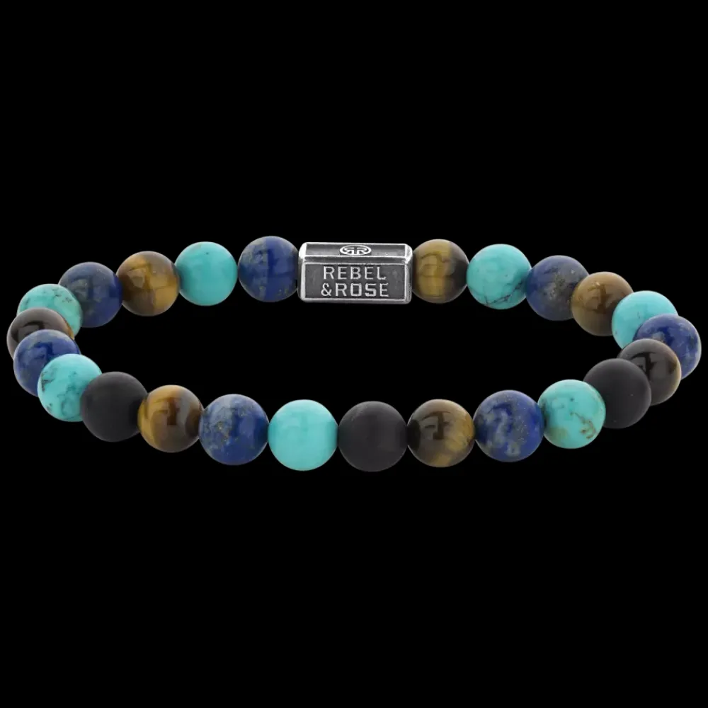 Armband | Armband^Rebel & Rose Silverbead - Mix Turquoise 925 - 8mm |
