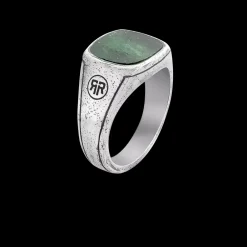 Ring^Rebel & Rose Sterling Silver Rings - Ring Square Vintage Green Jade   |