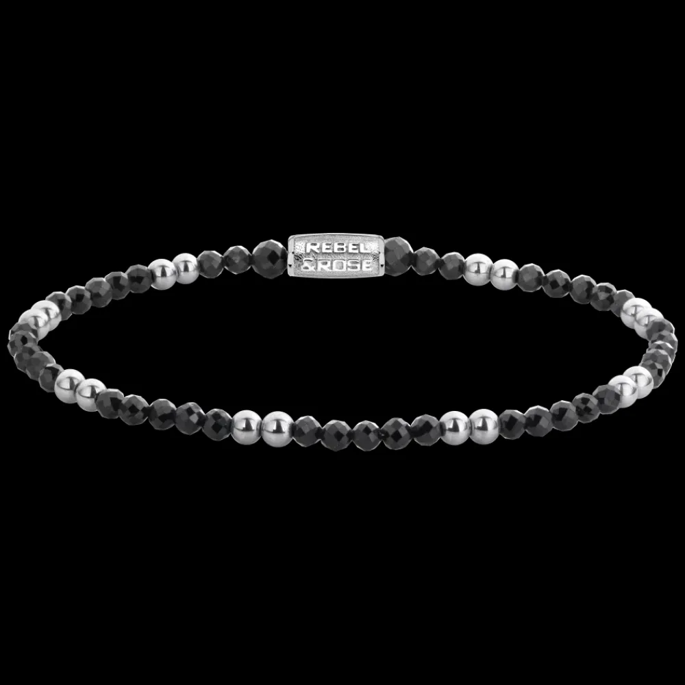 Armband^Rebel & Rose Stones Only - Black & Silver Glam Rocks - 3mm |