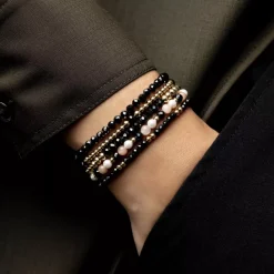 Armband^Rebel & Rose Stones Only - Black Glam Rocks Party - 4mm |