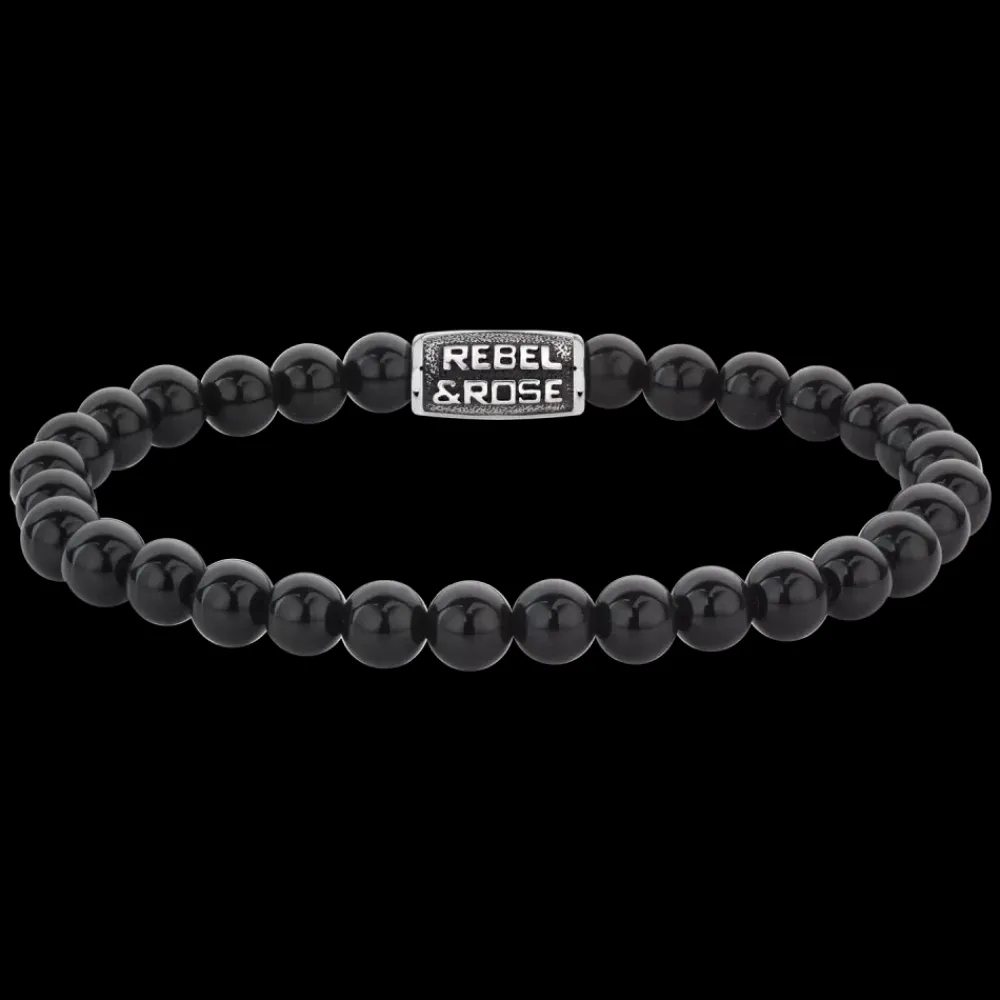 Armband | Armband^Rebel & Rose Stones Only - Black Velvet Vintage - 6mm |