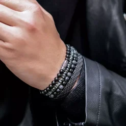 Armband | Armband^Rebel & Rose Stones Only - Black Velvet Vintage - 6mm |