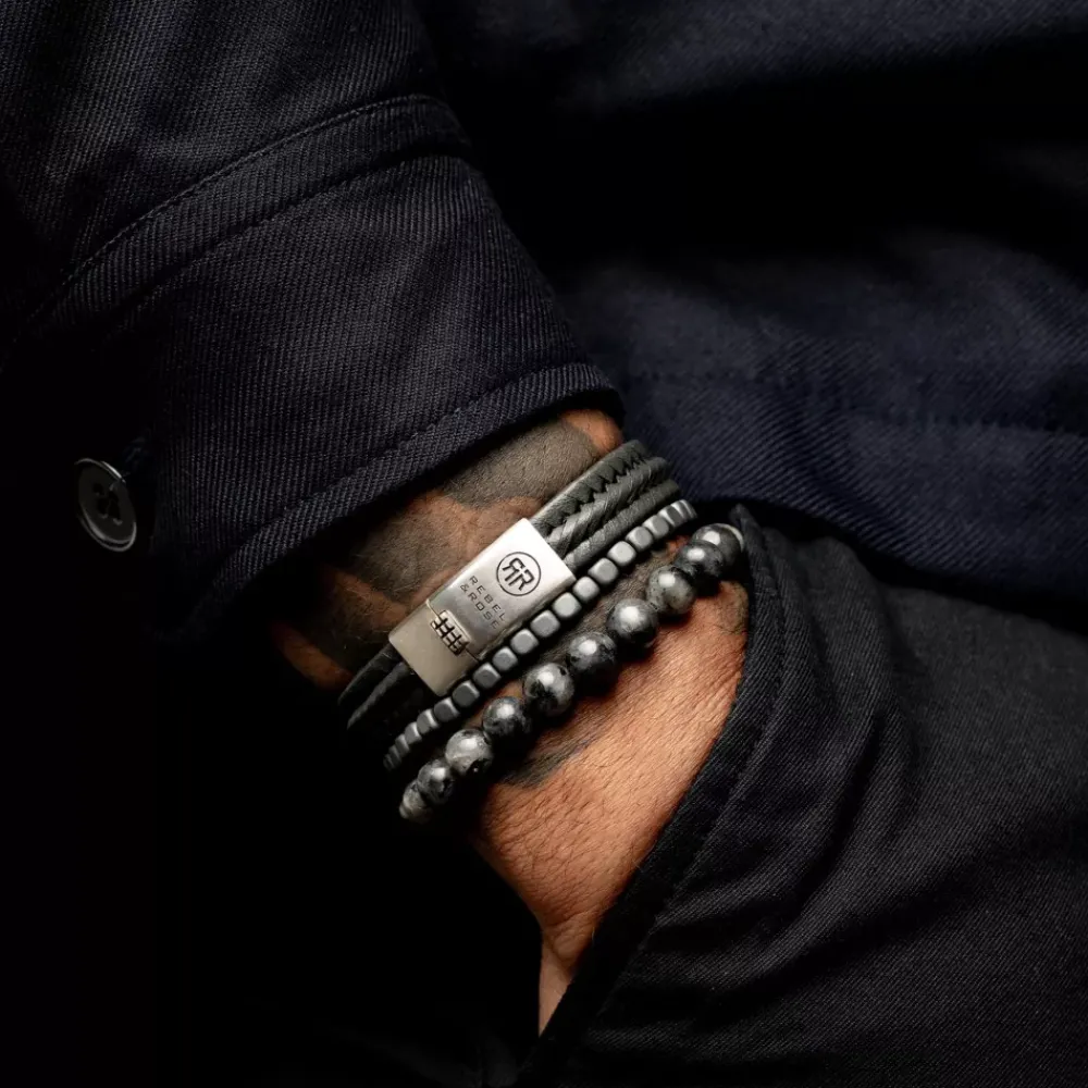 Armband | Armband^Rebel & Rose Stones Only - Black Wolf - 8mm |
