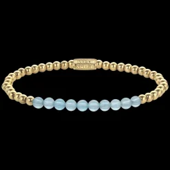 Armband^Rebel & Rose Stones Only - Blue Sky meets Yellowgold - 4mm |