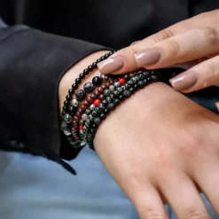 Armband | Armband^Rebel & Rose Stones Only - Glass Rocks Red Jazz  - 4mm |