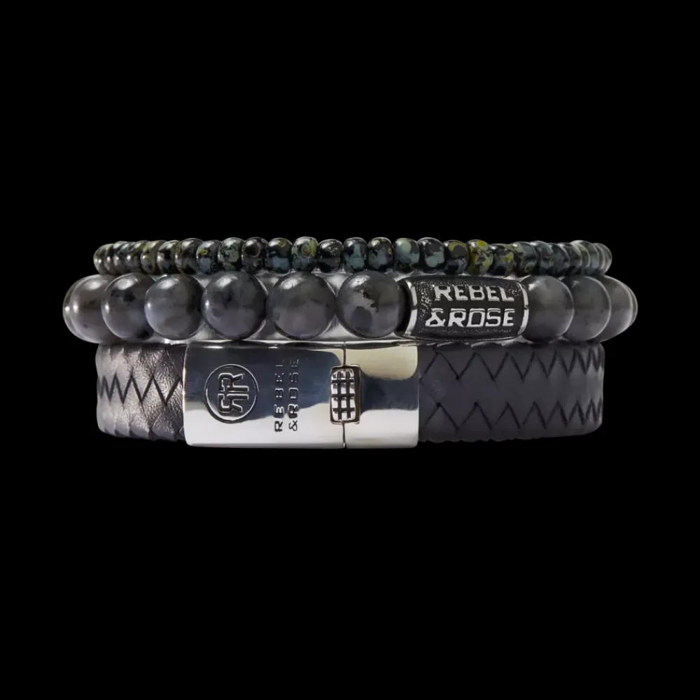 Armband^Rebel & Rose Stones Only - Grey Seduction Vintage - 8mm |