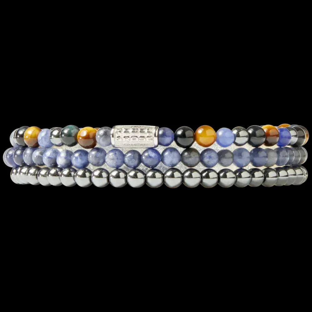 Armband | Armband^Rebel & Rose Stones Only - Grey Silver Shine - 4mm |