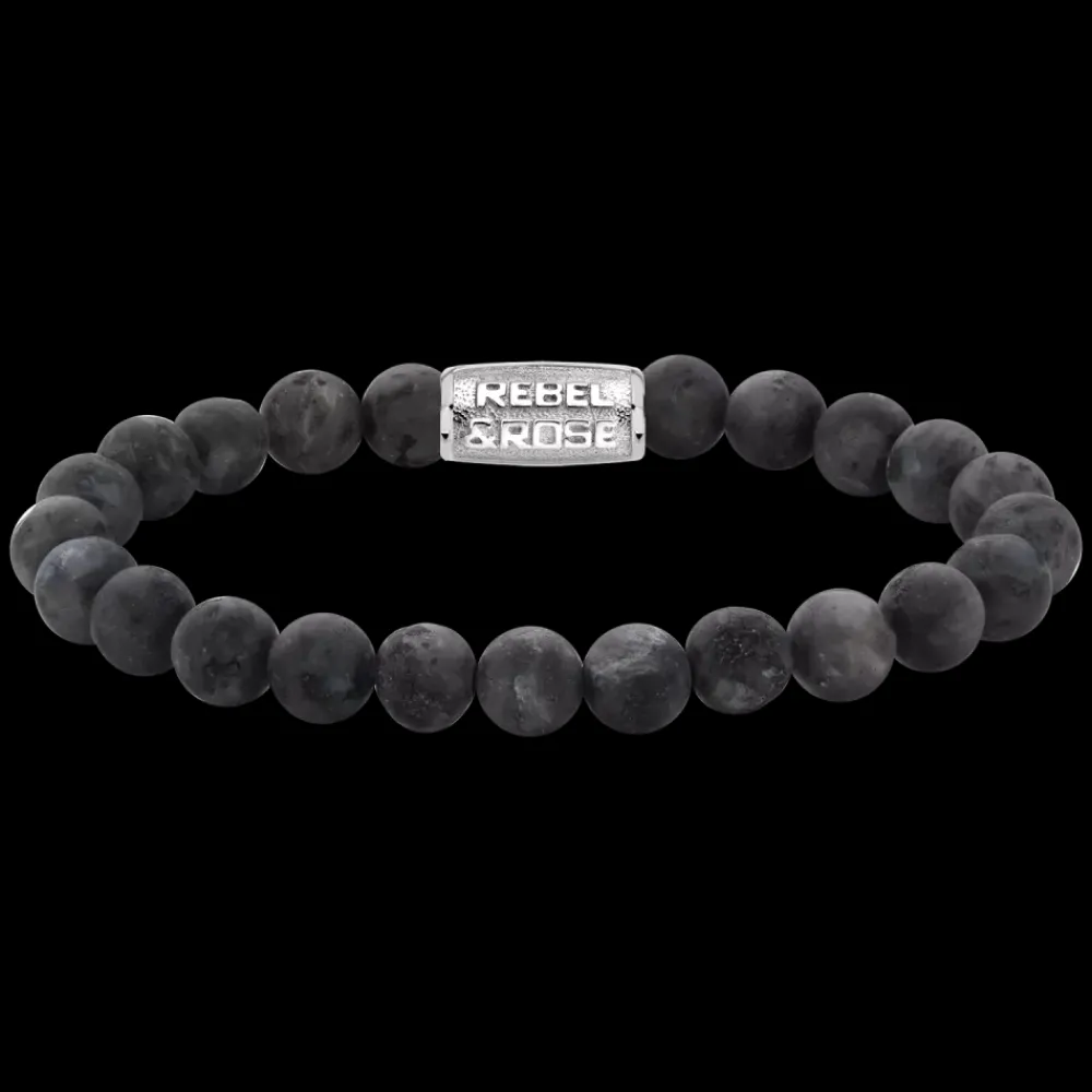 Armband | Armband^Rebel & Rose Stones Only - Matt Grey Seduction - 8mm |