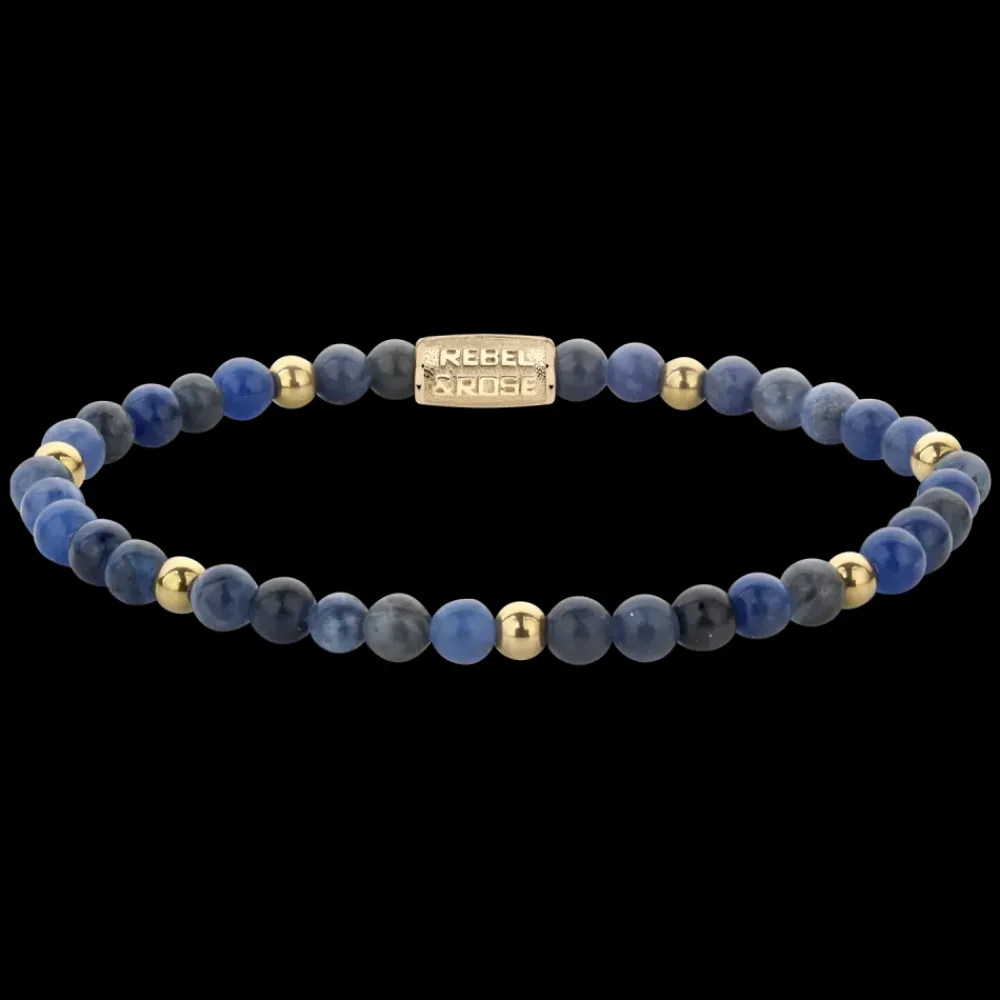 Armband^Rebel & Rose Stones Only - Midnight Blue - Yellowgold ionplated - 4mm |
