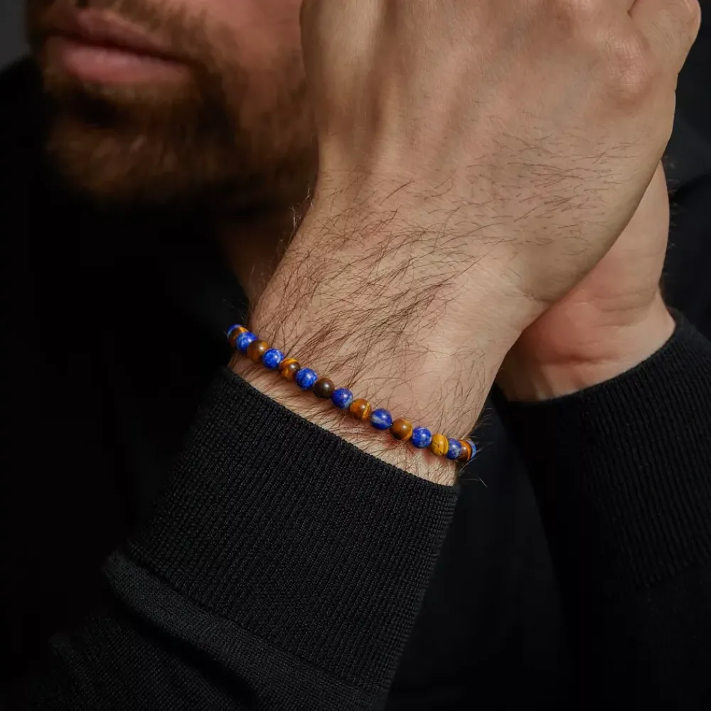 Armband^Rebel & Rose Stones Only - Mix Tiger Lapis - 6mm |