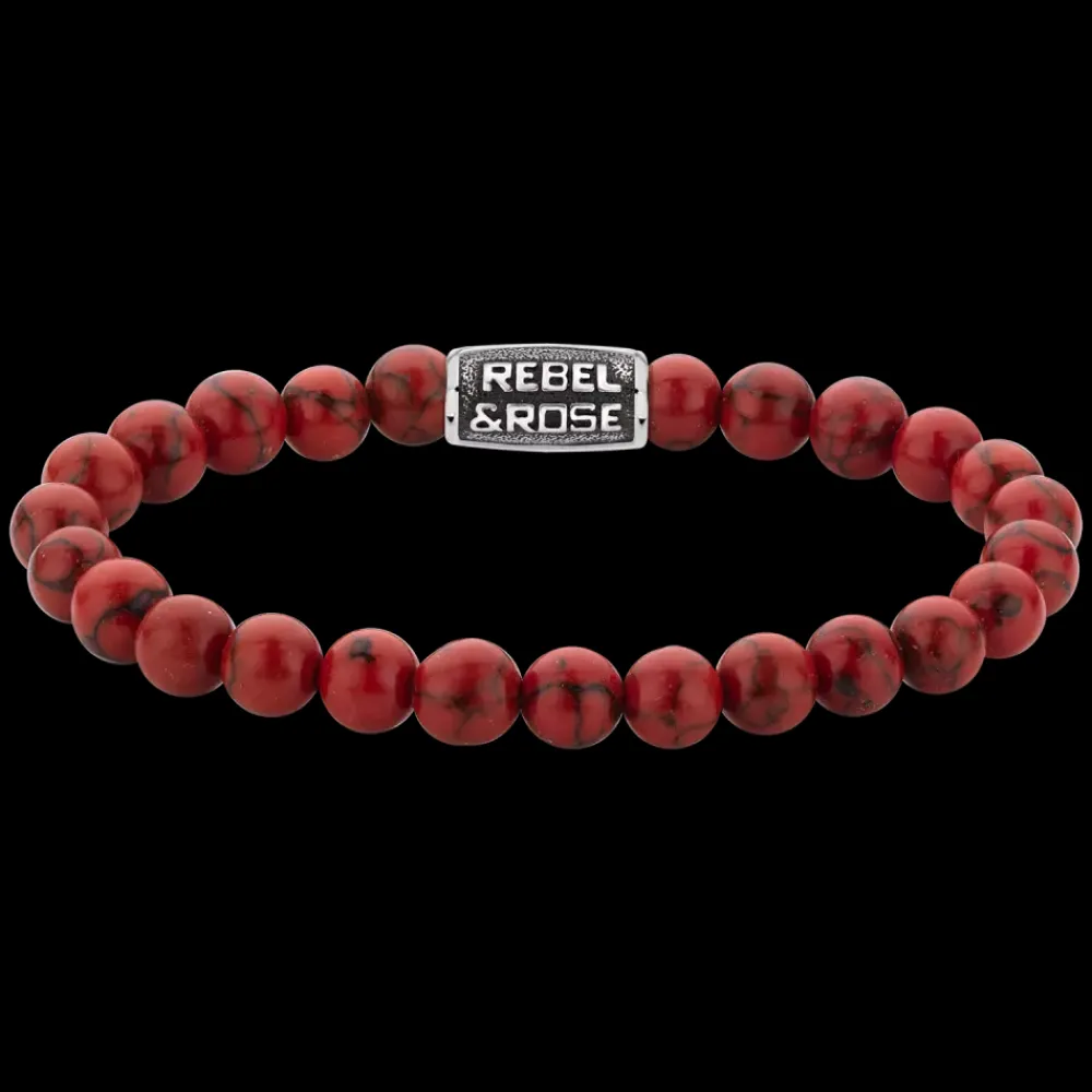 Armband^Rebel & Rose Stones Only - Red Delight Vintage - 8mm |