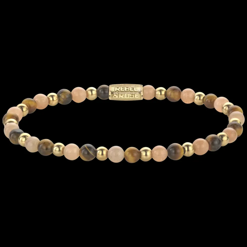 Armband^Rebel & Rose Stones Only - Sunset Beach - Yellowgold ionplated - 4mm |