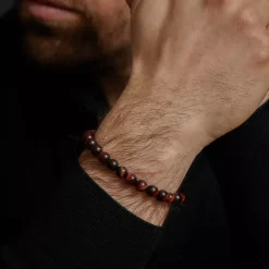 Armband | Armband^Rebel & Rose Stones Only - Tiger Red Vintage - 8mm |