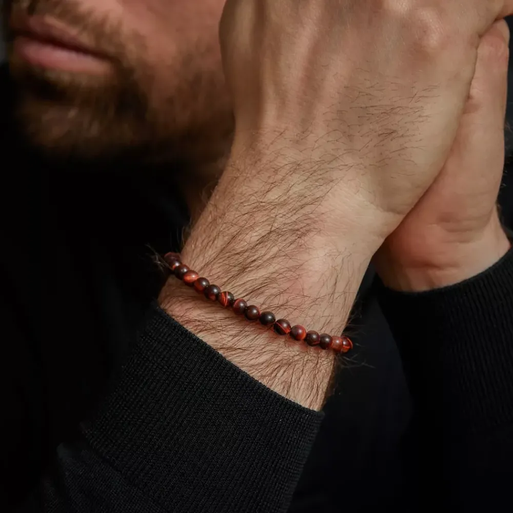 Armband^Rebel & Rose Stones Only - Tiger Red Vintage - 6mm |