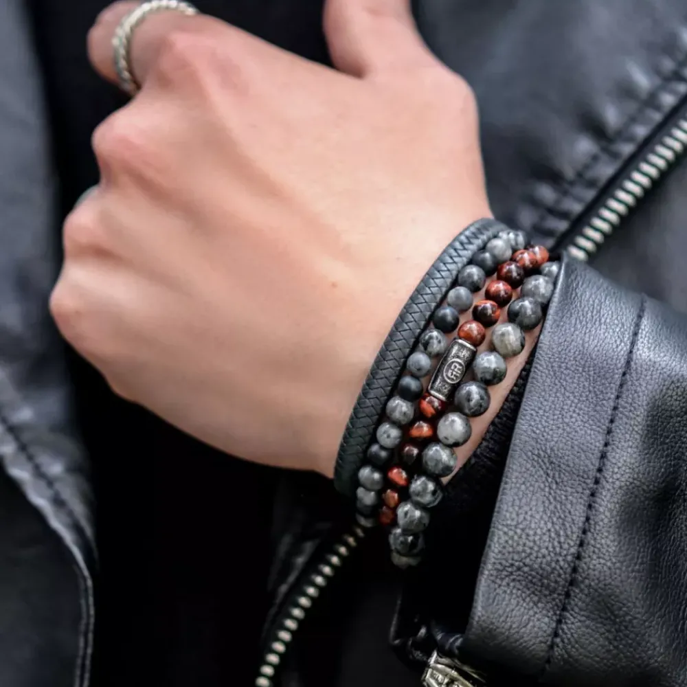 Armband^Rebel & Rose Stones Only - Tiger Red Vintage - 6mm |